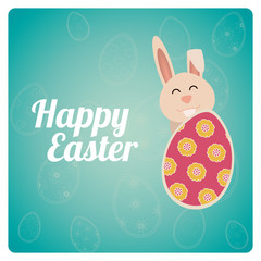 Fototapeta premium Happy Easter design in blue and degrade color