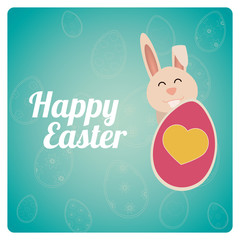 Happy Easter design in blue and degrade color