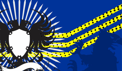 heraldic eagle coat of arms background in vector format