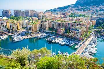 Fototapeta na wymiar Luxury yachts in the bay of Monaco, France