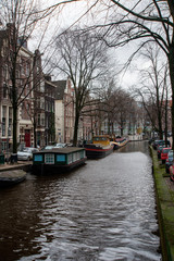 Fototapeta premium View of one of the canals of Amsterdam