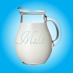 illustration of milk on blue background
