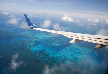 Tropical Water views form airplane