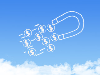 Fototapeta premium magnet and money with cloud shape