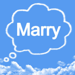 Cloud shaped as Dream marry