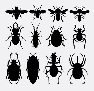 insect, bug, bee, ant, animal silhouette. Good use for symbol, logo, web icon, mascot, game elements, object, sign, or any design you want. Easy to use.