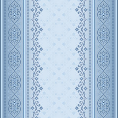 Blue gray decorative seamless border on light blue.