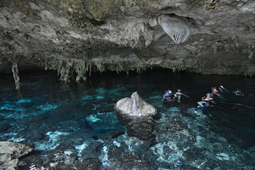 Cenote Dos Ojos in Yucatan peninsula, Mexico. - 105391770