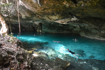 Cenote Dos Ojos in Yucatan peninsula, Mexico. - 105391784