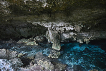 Cenote Dos Ojos in Yucatan peninsula, Mexico.