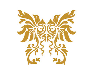 Fototapeta premium Gold Damask Ornamental Floral Logo