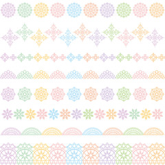 刺繍レース　カラフル　ライン