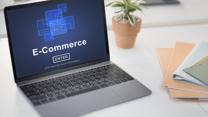 Fototapeta premium E-Commerce Marketing Online Register Enter Technology Concept