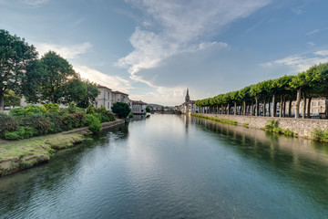 Le Salat river in Saint Girons, France