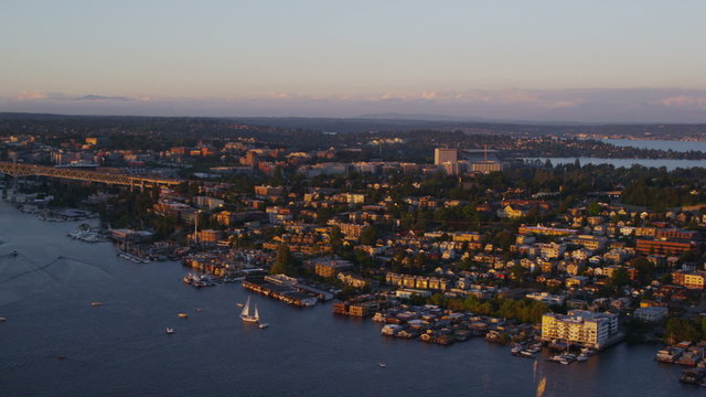 Aerial view of Lake Union, Seattle, Washington