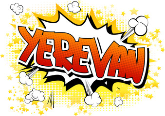 Yerevan - Comic book style word.