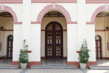 Fototapeta premium Entrance to the church, Santa Cruz Church at Bangkok Thailand.