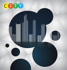 Obraz premium Abstract color dark blue circle background city