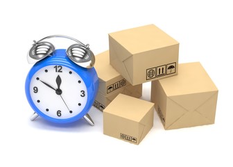 Package and alarm clock, delivery concept