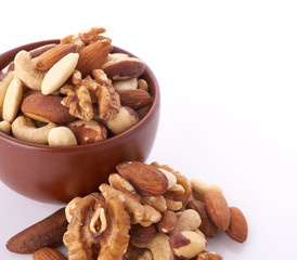 Mix nuts  on white background