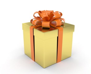 gift box with bows isolated on white