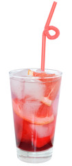 Cocktail with slices of grapefruit and grapefruit juice