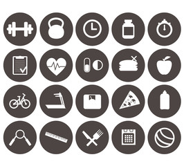 Fitness icons. Vector