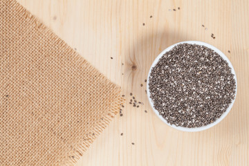 Nutritious chia seeds in bowl