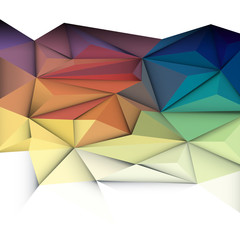 Obraz premium Vector illustration Abstract 3D Geometric, Polygonal, Triangle pattern shape and multicolored,blue, purple, yellow and green background