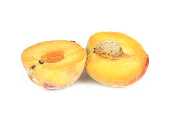Peach fruits isolated on white background