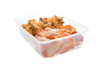 red pork with crispy pork