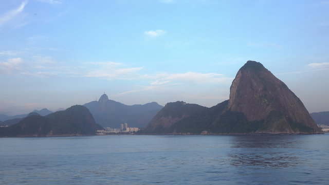Rio de Janeiro skyline with Christ the Redeemer and Sugarloaf mountain