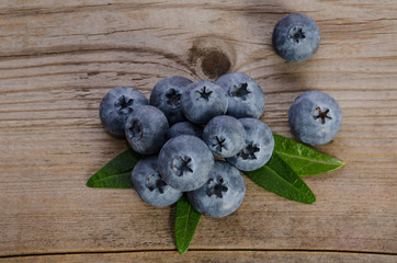 blueberries on wooden background