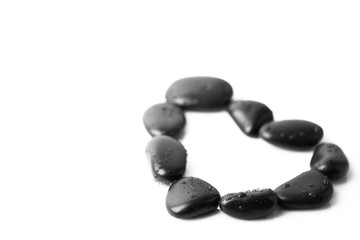Hot spa stones in shape of a heart
