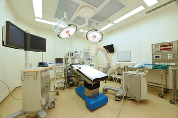 equipment and medical devices in modern operating room