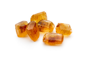 Large caramelized sugar on a white background.