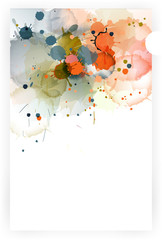 Multicolored watercolor splash on a white background.