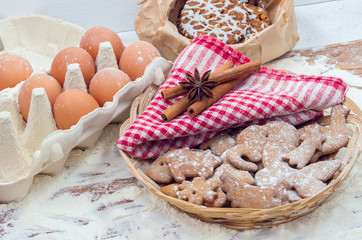 Cookies and ingredients for cooking
