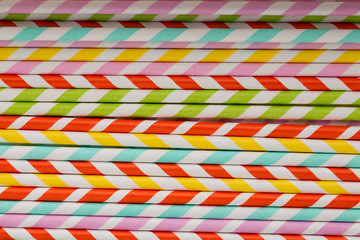 Colorful drinking straws for smoothie.