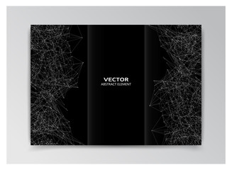 Black template of booklet with white abstract elements