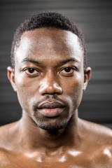 Fototapeta premium Portrait of serious shirtless man