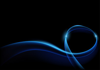 Blue Lightning Curves - Abstract Background Illustration with Blue Transparent Lines, Vector