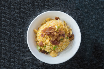 Thai garlic fried rice with bacon