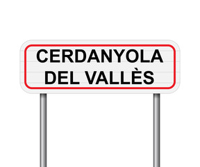 Welcome to Cerdanyola del Valles Spain road sign vector