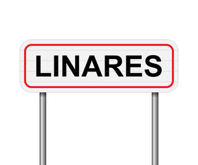 Welcome to Linares Spain road sign vector
