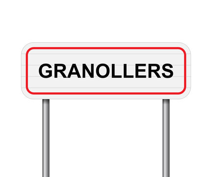 Welcome to Granollers Spain road sign vector