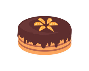 Cake Chocolate Isolated Design Flat
