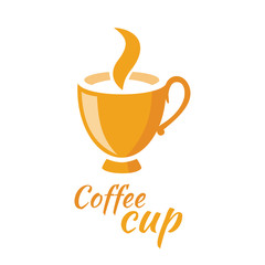 Coffee Cup Logo Design Flat Isolated