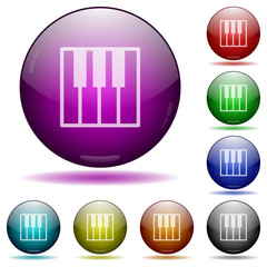 Piano keyboard glass sphere buttons