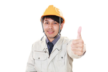 笑顔の労働者